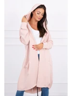 Oversize pláštěnka s kapucí tmavě pudrově růžová
