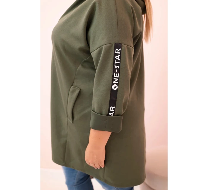 Dámská mikina s ozdobnými rukávy černá masełkowa