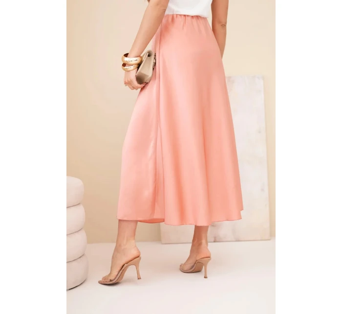 Dámská viskózová rozevlátá sukně tmavě meruňková Dámská viskózová rozevlátá sukně tmavě meruňková