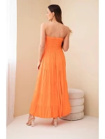 Dámské viskózové šaty s elastickým vrškem oranžová