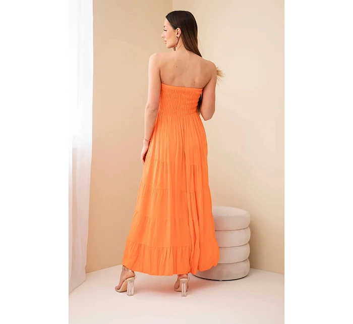 Dámské viskózové šaty s elastickým vrškem oranžová