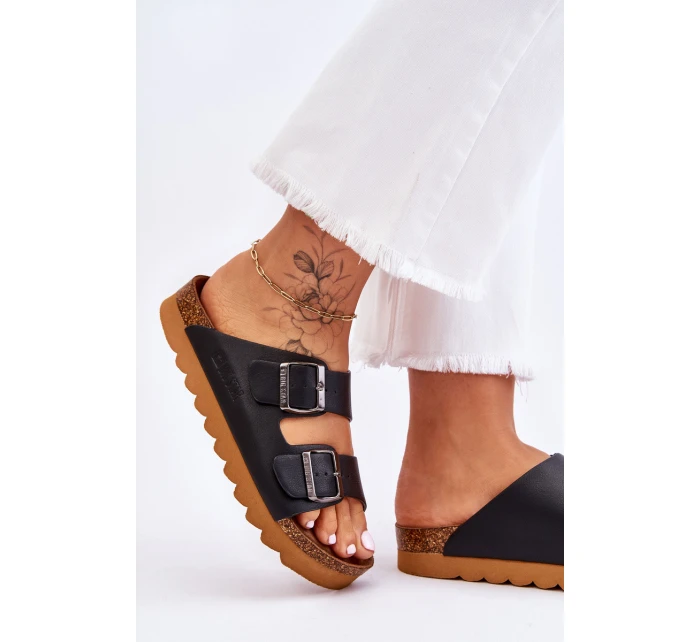 Klasické dámské pantofle Big Star model 21610501 Černé - Big Star Shoes Klasické dámské pantofle Big Star model 21610501 Černé - Big Star Shoes