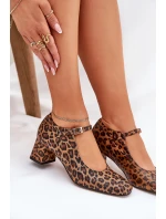 Kožené Lodičky Na Podpatku V   Hnědé model 21686516 - Laura Messi