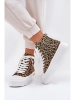 Vysoké Dámské Tenisky S Leopardským Vzorem Na Platformě Hnědé Laviriona Vysoké Dámské Tenisky S Leopardským Vzorem Na Platformě Hnědé Laviriona