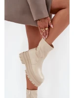 Boty Na Masivní Platformě Eko Kůže Béžové model 21706981 - Boto Boty Na Masivní Platformě Eko Kůže Béžové model 21706981 - Boto