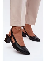 Dámské sandály na podpatku Sergio Leone SK472 Černé