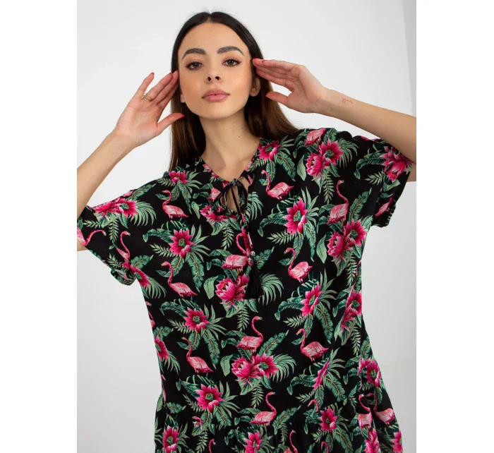 Šaty D73771M30306C černozelené Šaty D73771M30306C černozelené