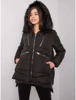 Dámská černá zimní bunda s kapucí