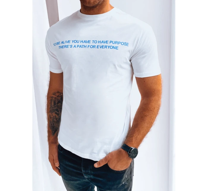 Pánské bílé tričko s potiskem Dstreet RX5193