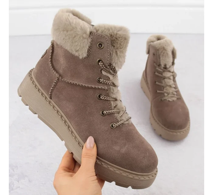 Boty s kožešinou W model 20739487 - Rieker Boty s kožešinou W model 20739487 - Rieker