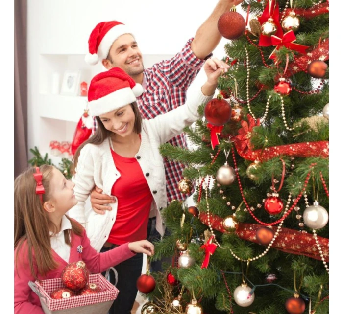 DEKORATIVNÍ PLASTOVÁ CETKA 12KS 60MM ČERVENÁ