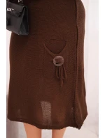Dámská svetrková šaty Plus Size s mohairovým oversize s kapsou čokoládová Dámská svetrková šaty Plus Size s mohairovým oversize s kapsou čokoládová