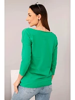 Dámská halenka s lodičkovým výstřihem zelená