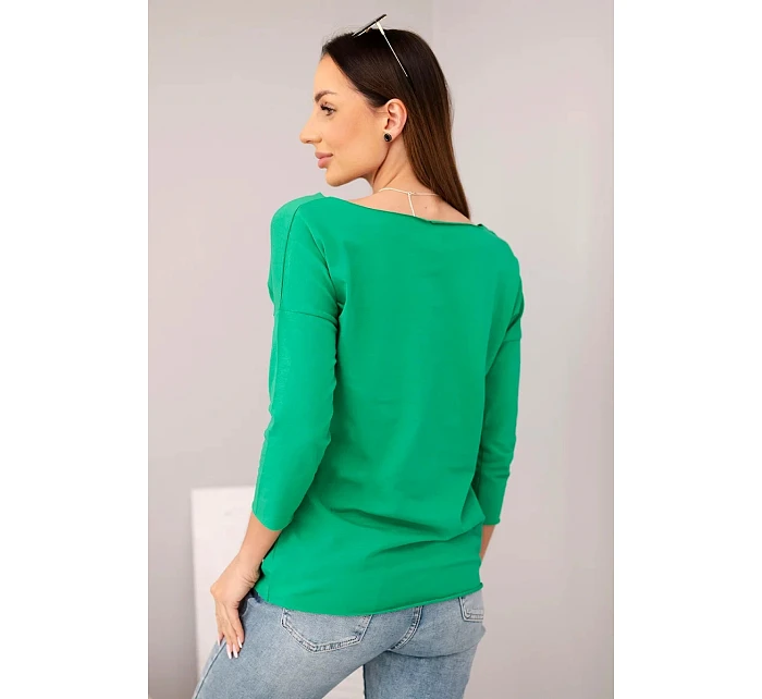 Dámská halenka s lodičkovým výstřihem zelená