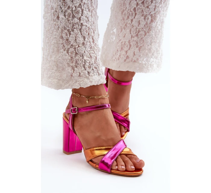 Ekologické kožené sandály na vysokém podpatku fuchsie Abilica Ekologické kožené sandály na vysokém podpatku fuchsie Abilica