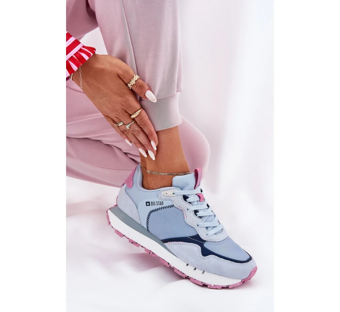 Semišové Lehká Sportovní Obuv Dámská Big Star model 21690804 HIPOLY SYSTEM Modrá - Big Star Shoes Semišové Lehká Sportovní Obuv Dámská Big Star model 21690804 HIPOLY SYSTEM Modrá - Big Star Shoes