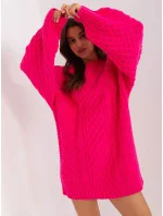 Sweter AT SW  fuksjowy model 18917492 - FPrice