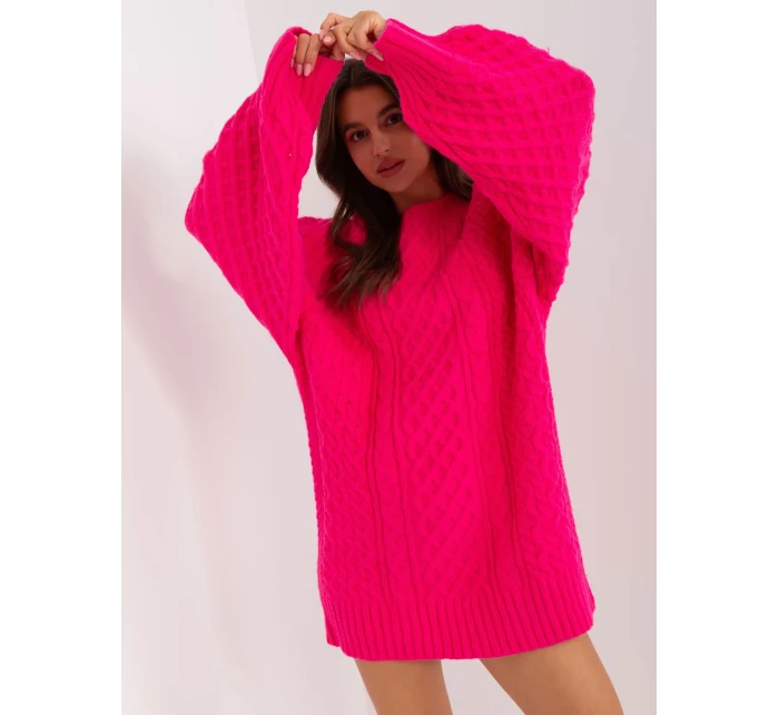 Sweter AT SW  fuksjowy model 18917492 - FPrice