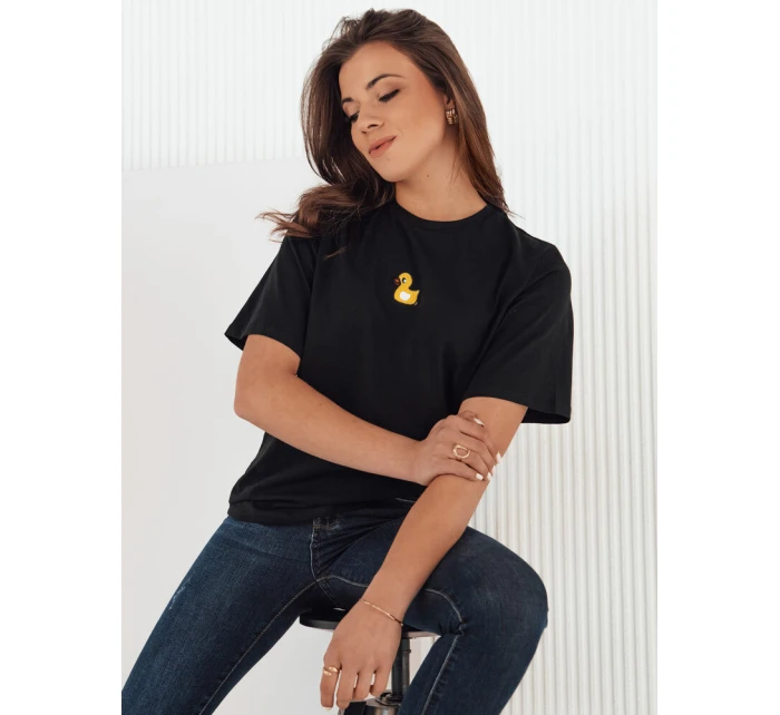 Dámské tričko s nášivkou MIA ROSE černá FashionStreet RY2255