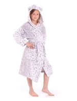 Dětský župan irbis s kapucí 9156 vzorovaný - Vestis