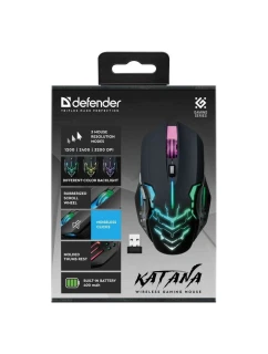 DEFENDER HERNÍ MYŠ KATANA GM-511 RF 3200DPI 7P ČERNÁ 52511