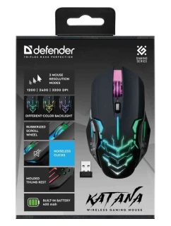 DEFENDER HERNÍ MYŠ KATANA GM-511 RF 3200DPI 7P ČERNÁ 52511