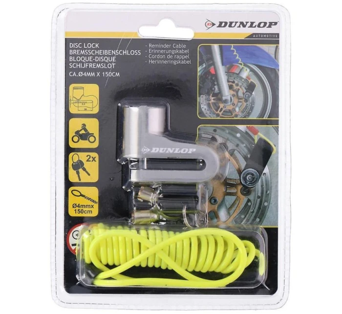 ZÁMEK BRZDOVÉHO KOTOUČE S LANKEM PŘIPOMÍNAJÍCÍM DUNLOP SILVER