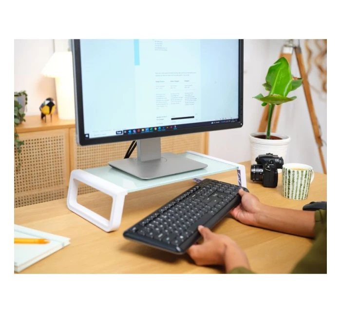 SKLENĚNÝ STOJAN NA MONITOR TRUST MONTA WHT (25351)