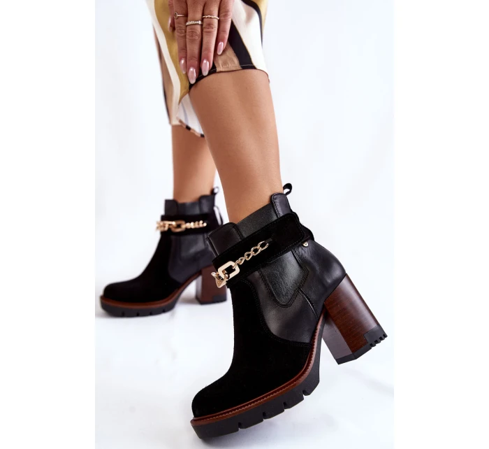 Dámské kožené kozačky model 21602024 Černé - Maciejka