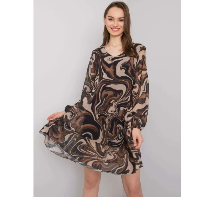 Šaty DHJ SK 3897.54P černá a béžová Šaty DHJ SK 3897.54P černá a béžová