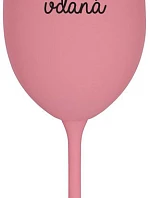 PIJU, PROTOŽE JSEM VDANÁ - růžová sklenice na víno 350 ml