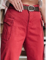 Dámské kalhoty bordó Dstreet model 21986169 - FashionStreet