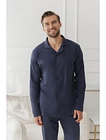 Pyžamo Taro 3666 Arturo, dlouhé rukávy, velikosti 3XL–4XL, Z26, rozepínací