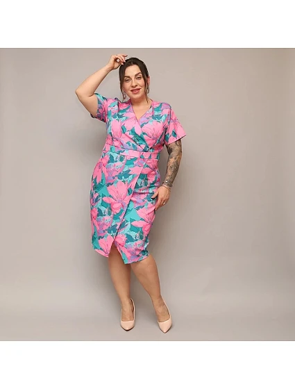 dámské  květované šaty v délce ke kolenům model 20070190 - Moon