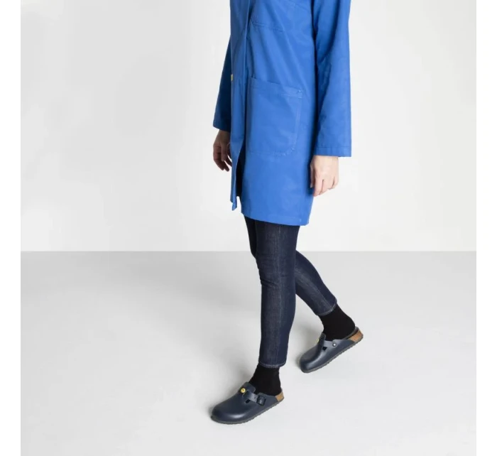 Dámské dřeváky Birkenstock Boston ESD Blue z přírodní kůže úzké úzké (0061388) Dámské dřeváky Birkenstock Boston ESD Blue z přírodní kůže úzké úzké (0061388)