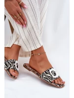 Ploché Dámské Pantofle S Ozdobnou Přezkou Zebra Clariola Ploché Dámské Pantofle S Ozdobnou Přezkou Zebra Clariola