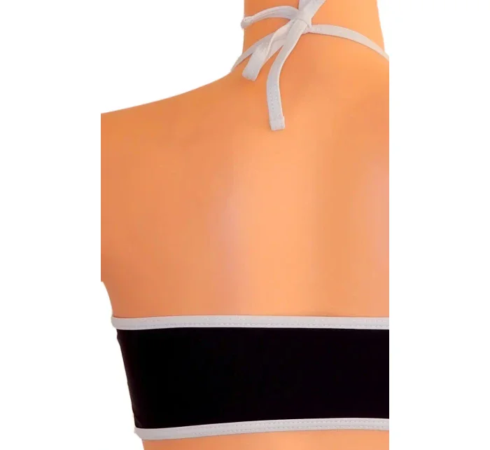 Dámské plavky dvoudílné sexy bikiny SULTRY polstrované košíčky zdobené bílými lemy černé - Černá - OEM Dámské plavky dvoudílné sexy bikiny SULTRY polstrované košíčky zdobené bílými lemy černé - Černá - OEM