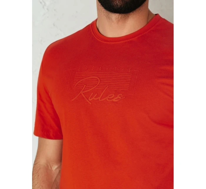 Pánské oranžové tričko s potiskem Dstreet RX5411 Pánské oranžové tričko s potiskem Dstreet RX5411