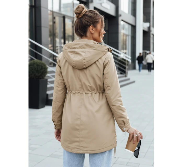 Dámská bunda parka s odepínací kapucí béžová FashionStreet TY5450