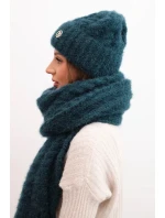 Dámská souprava čepice a šály s proužky s ozdobou mořská Dámská souprava čepice a šály s proužky s ozdobou mořská