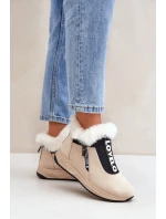 Dámské Botky S Kožešinou Béžové model 21680798 - Boto