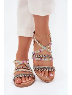 Dámské Sandály Se A Pásky Béžové model 21702742 - Boto