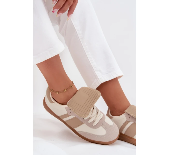 Nízké dámské tenisky s ohrnutým jazykem béžové Ardira Nízké dámské tenisky s ohrnutým jazykem béžové Ardira