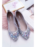Kožené Baleríny S Ozdobnými model 21511200 Stříbrné Crystal - Boto