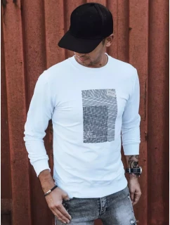 Pánská bílá mikina s potiskem FashionStreet BX5354