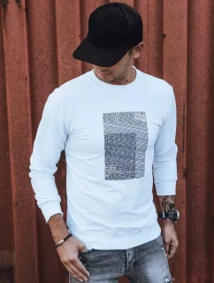 Pánská bílá mikina s potiskem FashionStreet BX5354