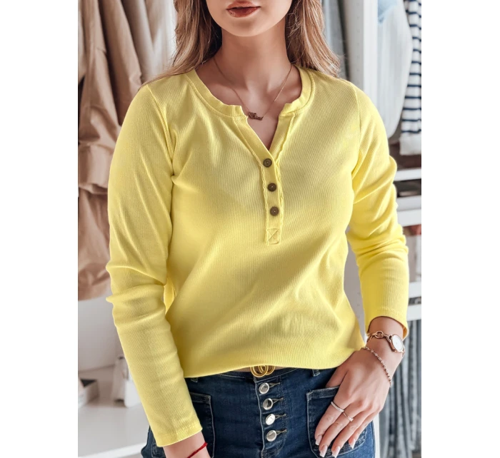 Dámské tričko s dlouhým rukávem FELORIA žlutá FashionStreet RY2778