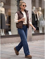 Jeansy damskie wide leg z paskiem niebieskie model 22363312 - FashionStreet Jeansy damskie wide leg z paskiem niebieskie model 22363312 - FashionStreet
