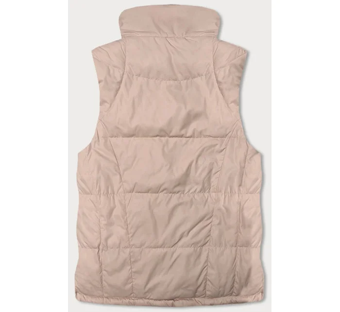 Světle béžová oboustranná dámská vesta model 18471356 - Miss TiTi Světle béžová oboustranná dámská vesta model 18471356 - Miss TiTi