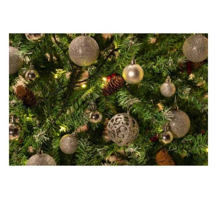 DEKORATIVNÍ PLASTOVÁ CETKA 6CM SADA 35 KS STŘÍBRNÁ